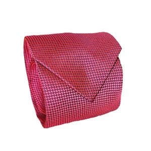 New, Eton Men's Luxury 100% Silk Red Tie, Textured, Navy Blue Interior Detail